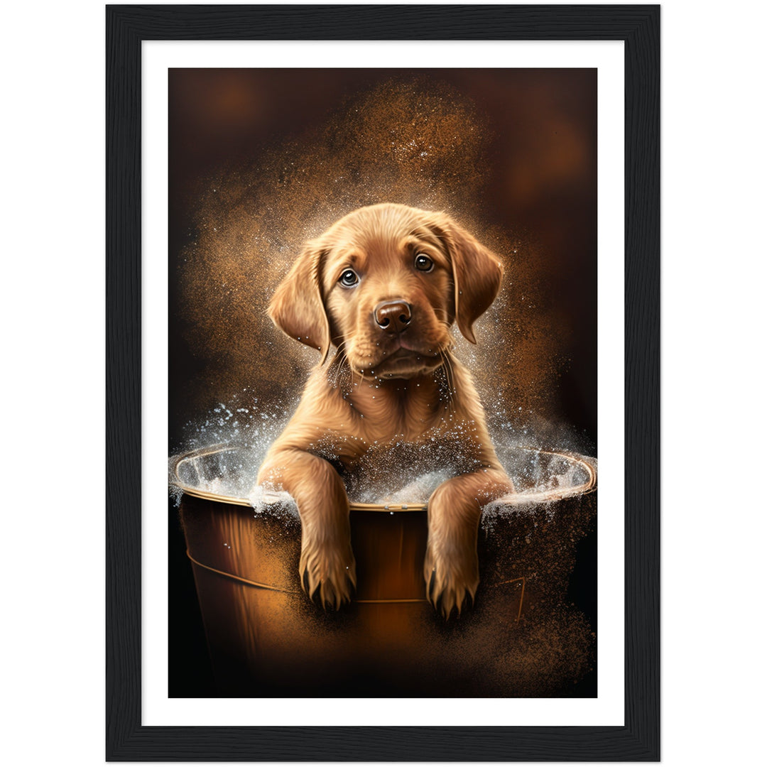 Bubble Bath Labrador Dog Bathroom Wall Art Print