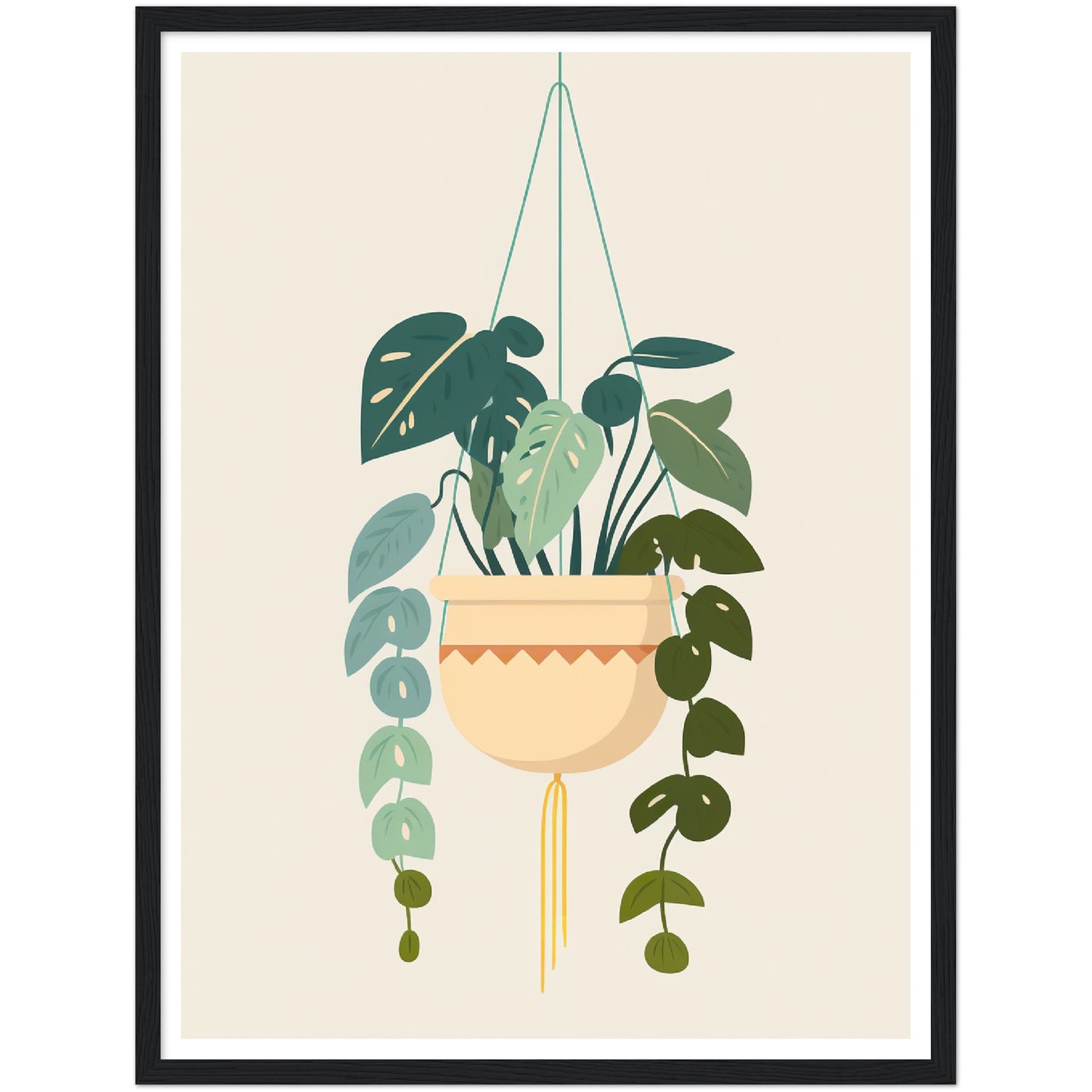 Macrame Trendy Plant Pot Wall Art Print