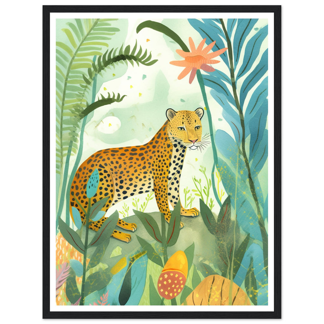 Playful Jungle Leopard Wall Art Print
