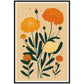 Marigold Minimalist Flower Bloom Wall Art Print