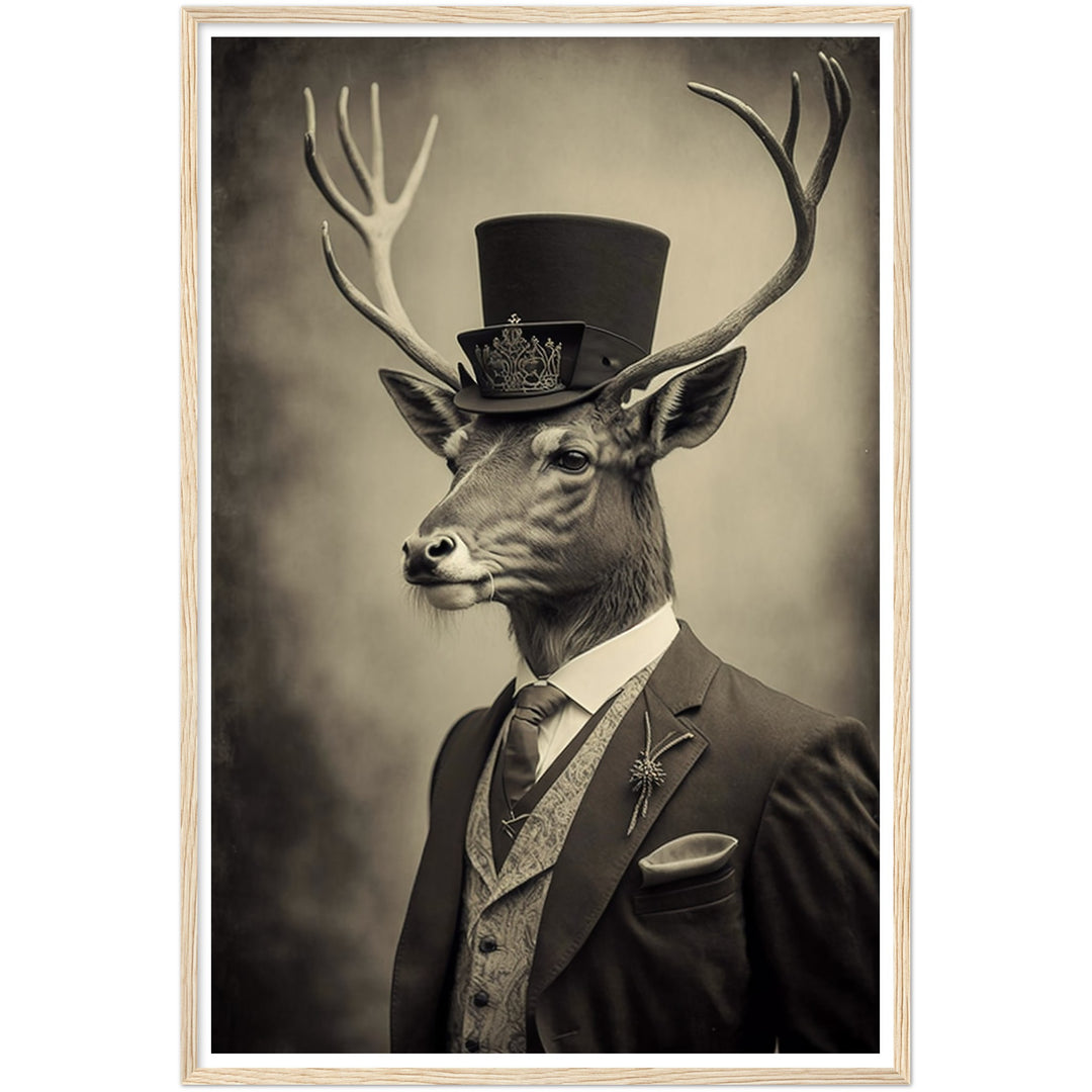 Vintage Stag Portraiture Wall Art Print