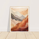 Load image into Gallery viewer, Tranquil Earthly Abstract Mountain Ranges Wall Art Print