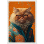 Load image into Gallery viewer, Floral Persian Cat Portraiture Wall Art Print