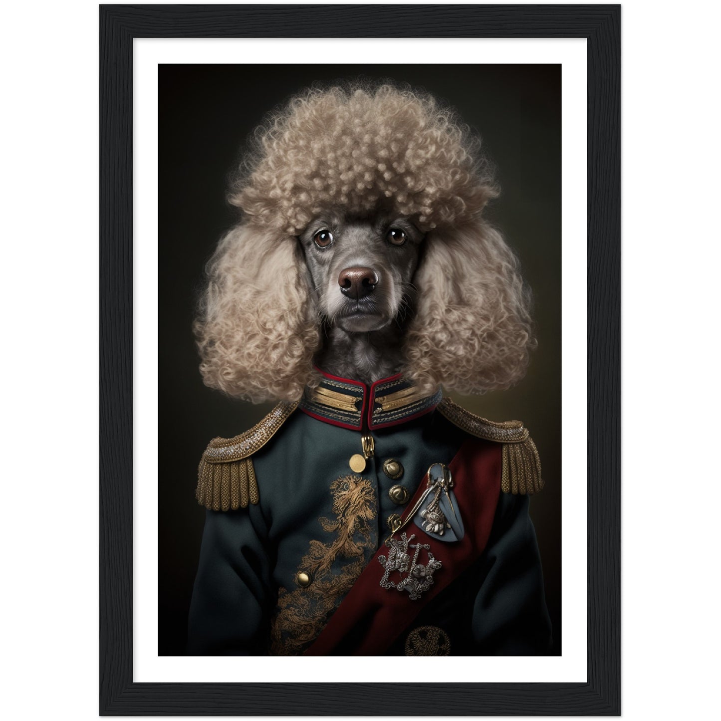 Poodle General Renaissance Animal Portraiture Wall Art Print