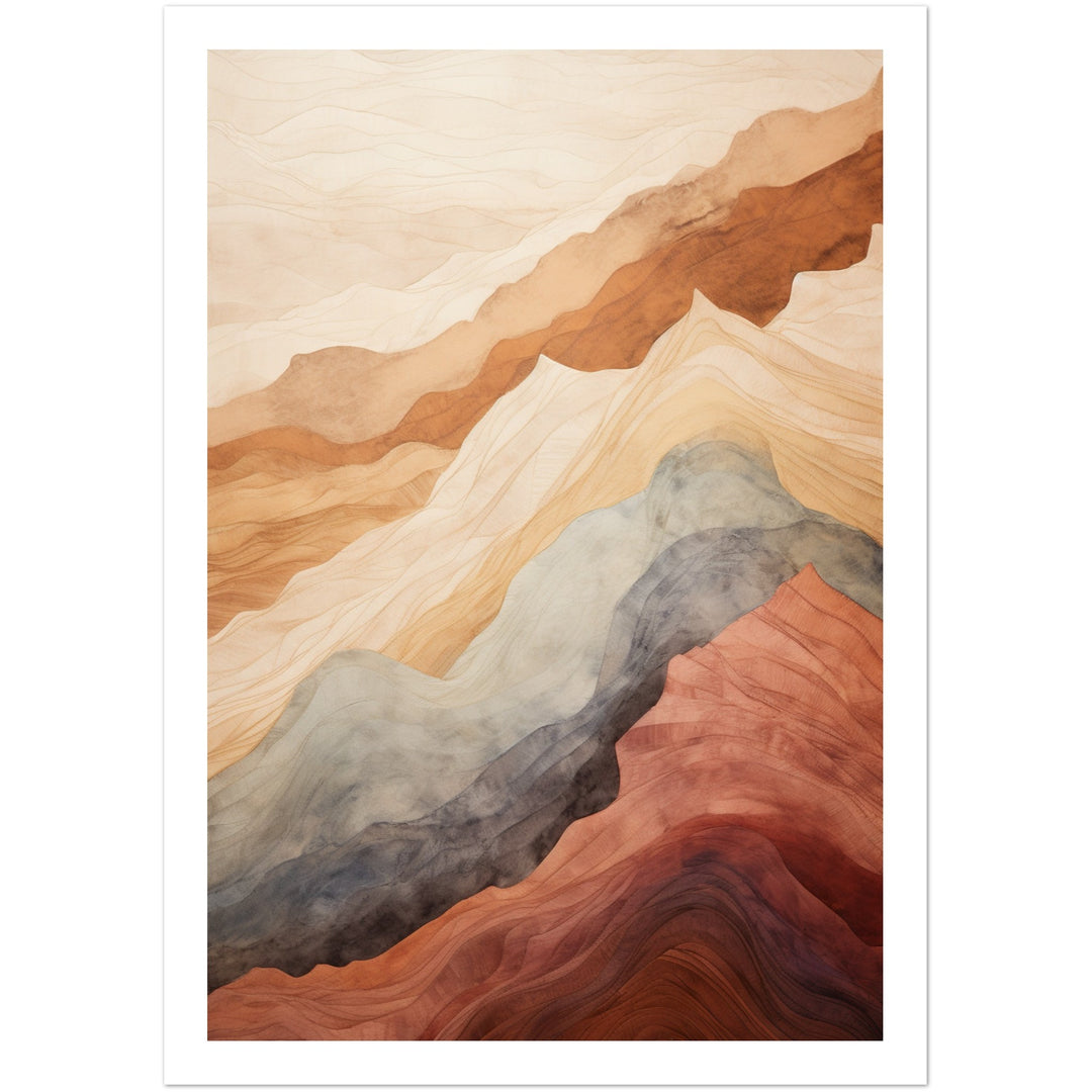 Abstract Mountain Earthly Tones Wall Art Print