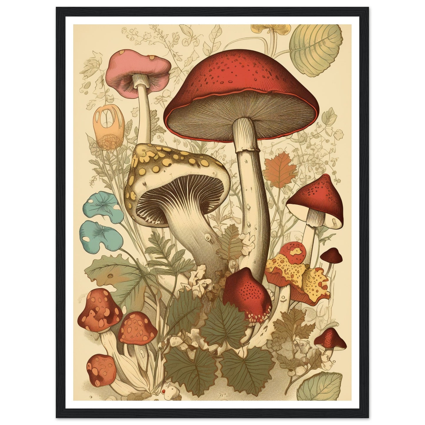 Whimsical Fungi - Vintage Botanical Wall Art Print