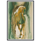 Golden Gallop - Fluid Green and Gold Horse Wall Art Print