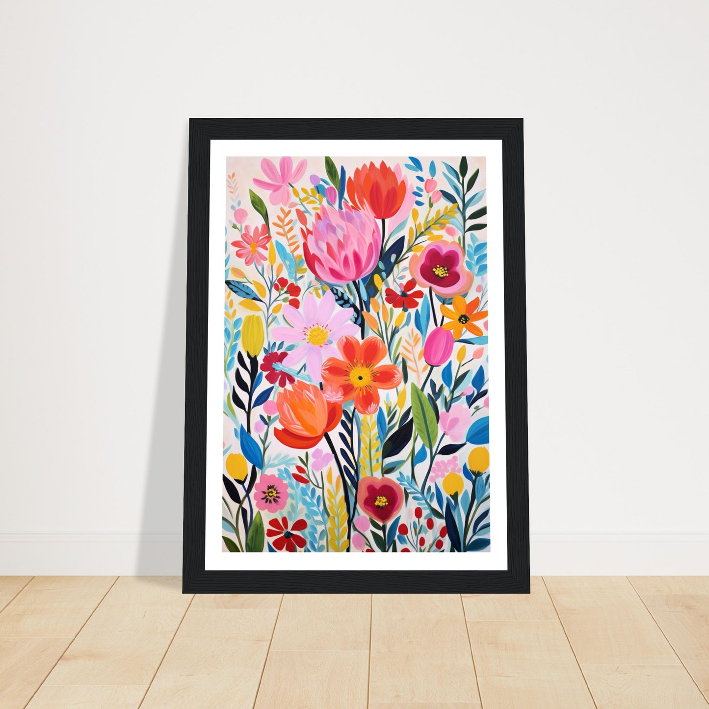 Folklore Botanical Flower Blooms Wall Art Print