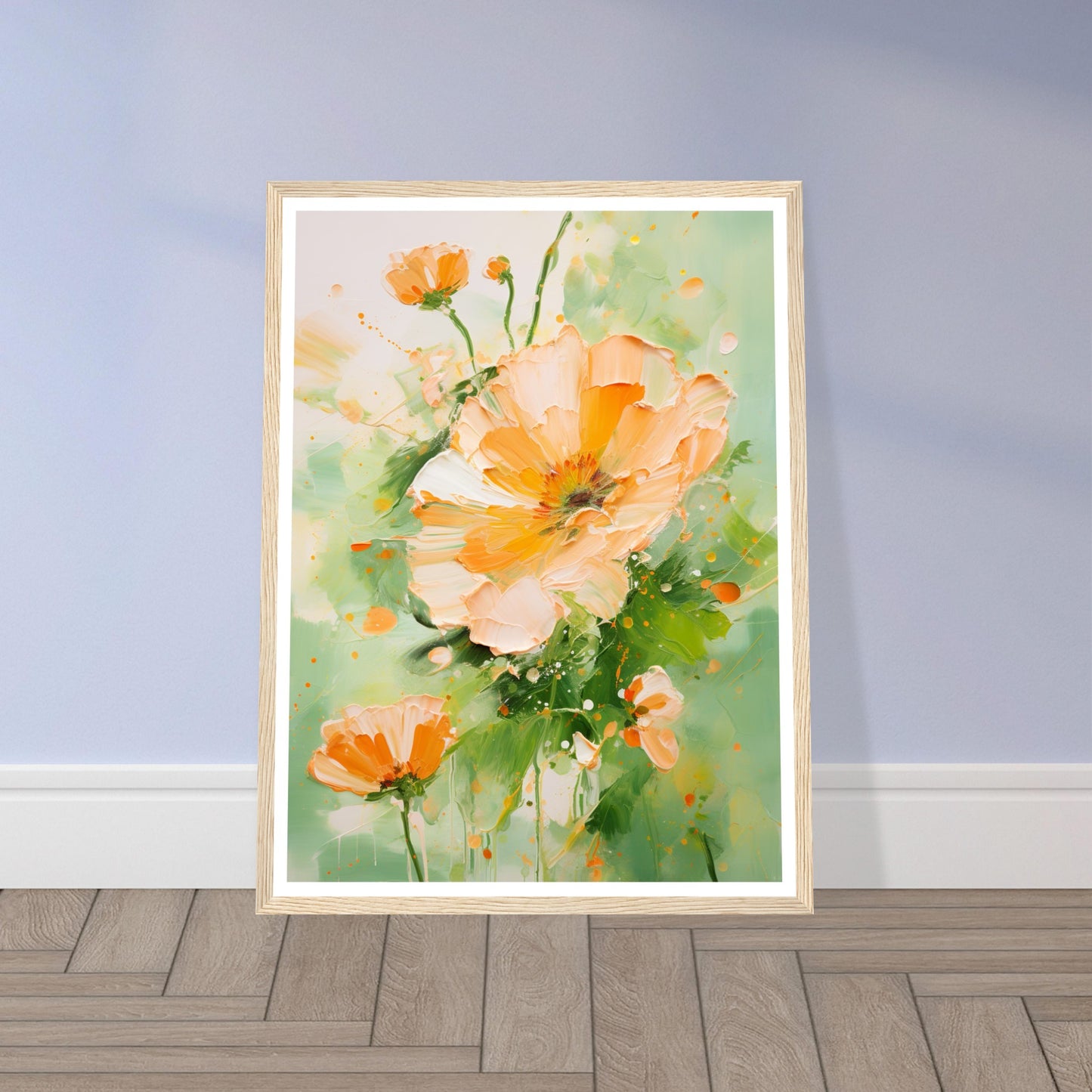 Soft Earthy Close-Up Marigold Flower Wall Art Print