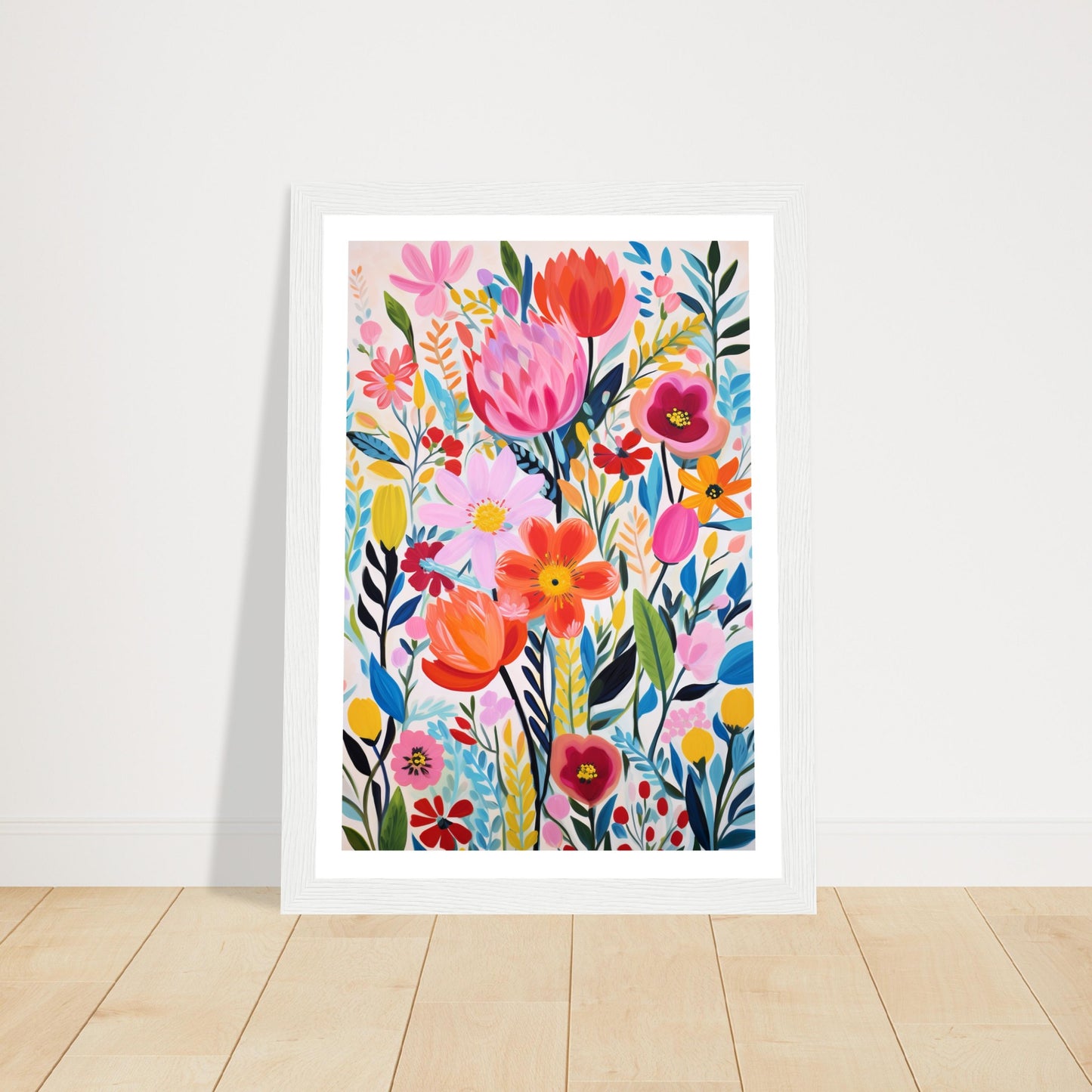 Folklore Botanical Flower Blooms Wall Art Print