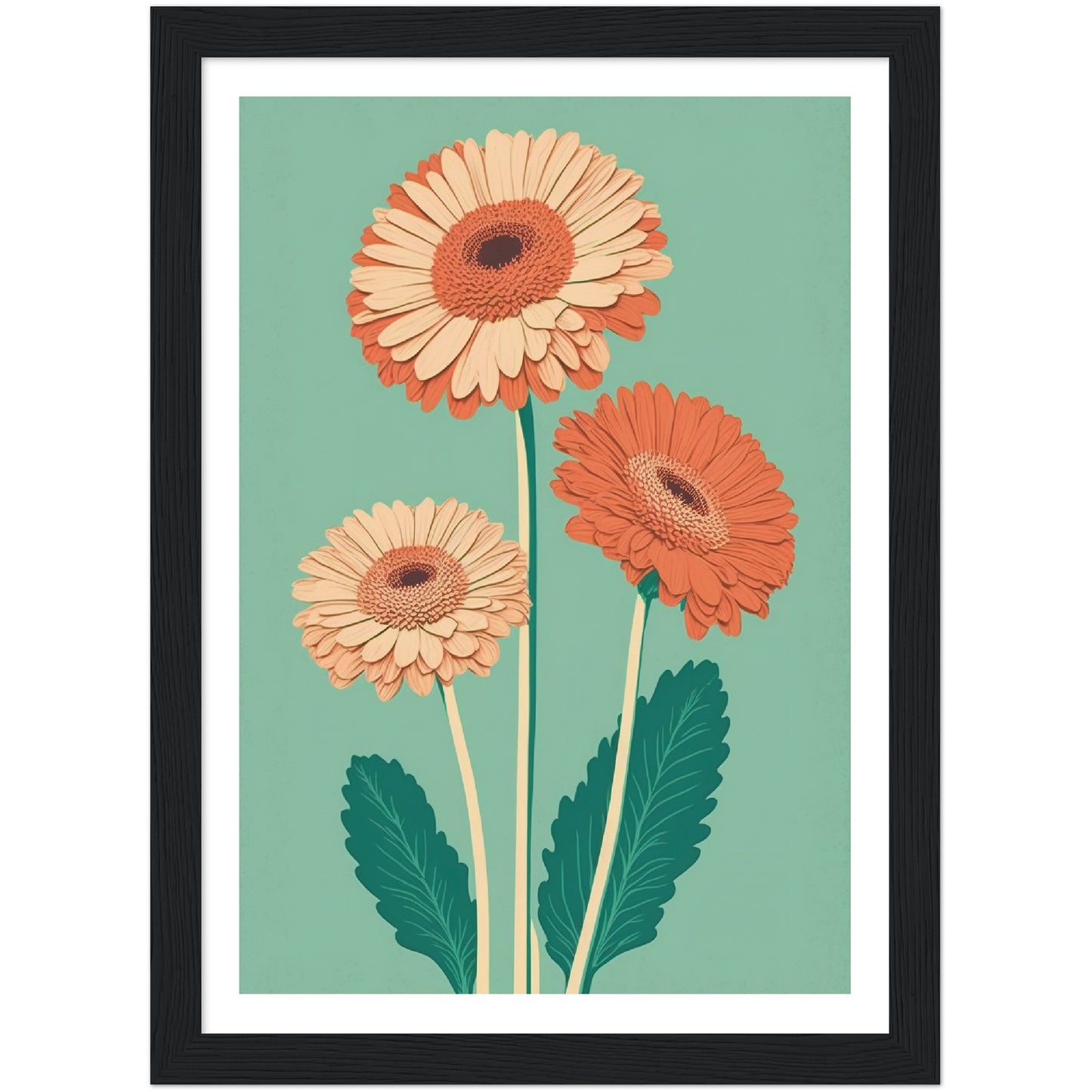 Radiant Gerbera Minimalist Daisy Flower Art