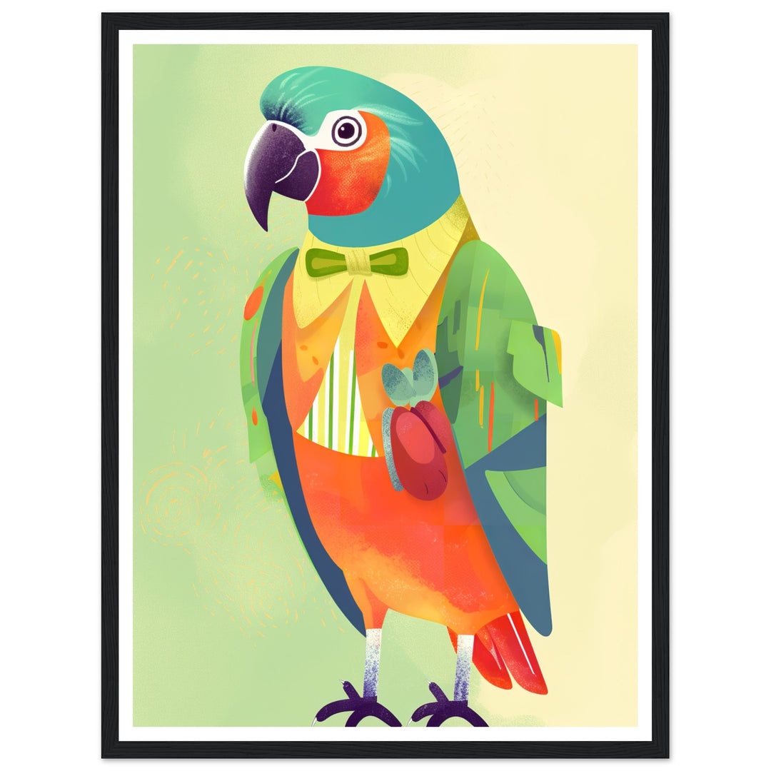 Feathered Parrot Vibrant Wall Art Print