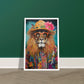 Flower Power Hippy Lion Wall Art Print