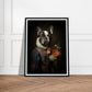 Floral Regency French Bulldog Wall Art Print