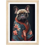 Load image into Gallery viewer, French Bulldog in Kimono Wall Art Print