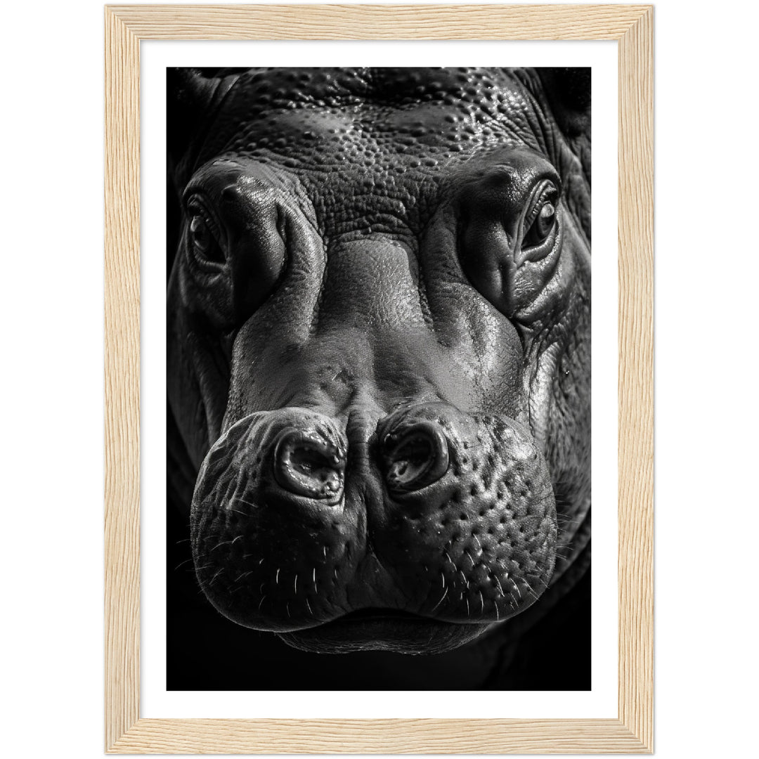 Close-Up Hippo Photograph Wall Art Print