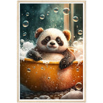 Load image into Gallery viewer, Bubble Bath Panda Bathroom Wall Art Print
