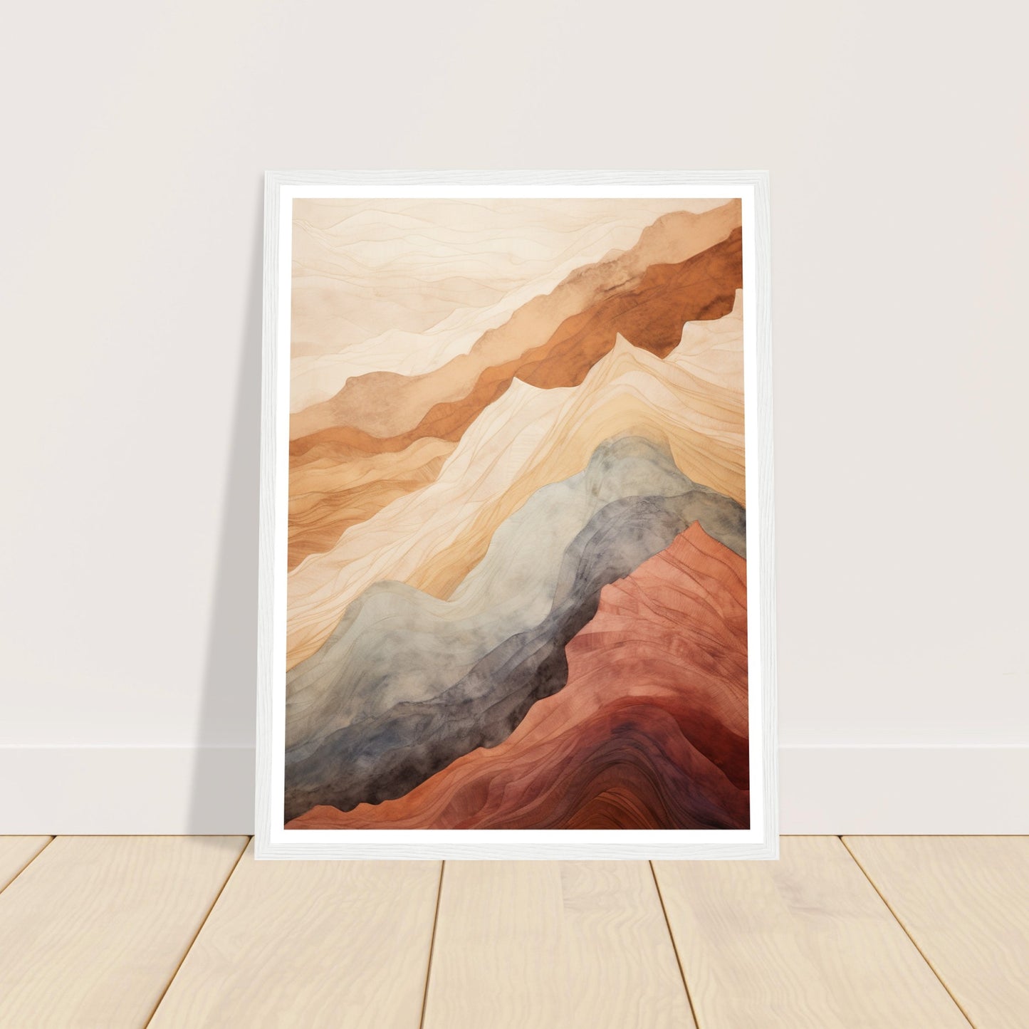 Abstract Mountain Earthly Tones Wall Art Print