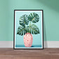 Symmetrical Monstera Plant Illustration Wall Art Print