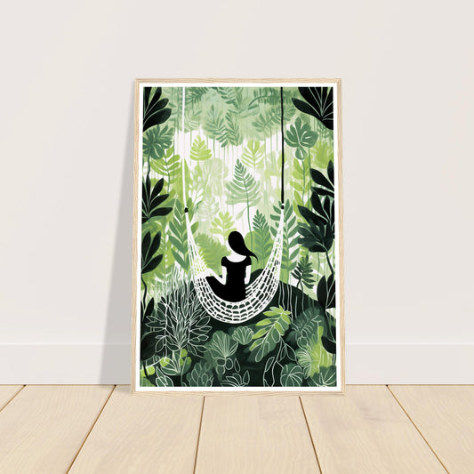 Minimalist Hammock In Lush Chic Garden Wall Art Print