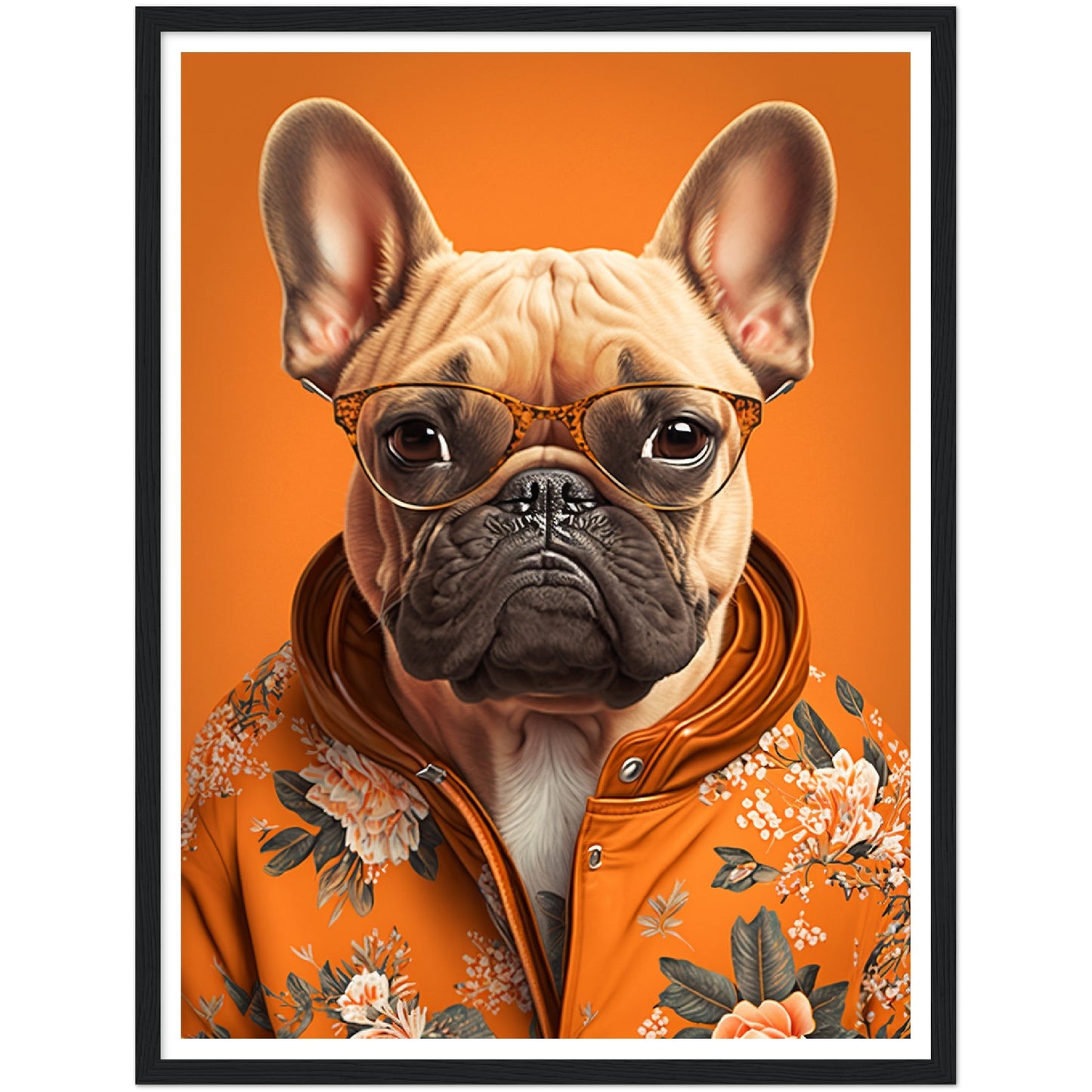 Frenchie Fashionista Trendy French Bulldog Wall Art Print