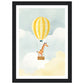 Giraffe Hot Air Balloon Sky Adventure Wall Art Print