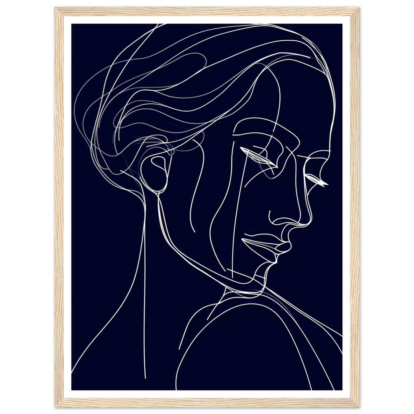 Graceful Contours - Minimalist Woman Portrait Wall Art Print