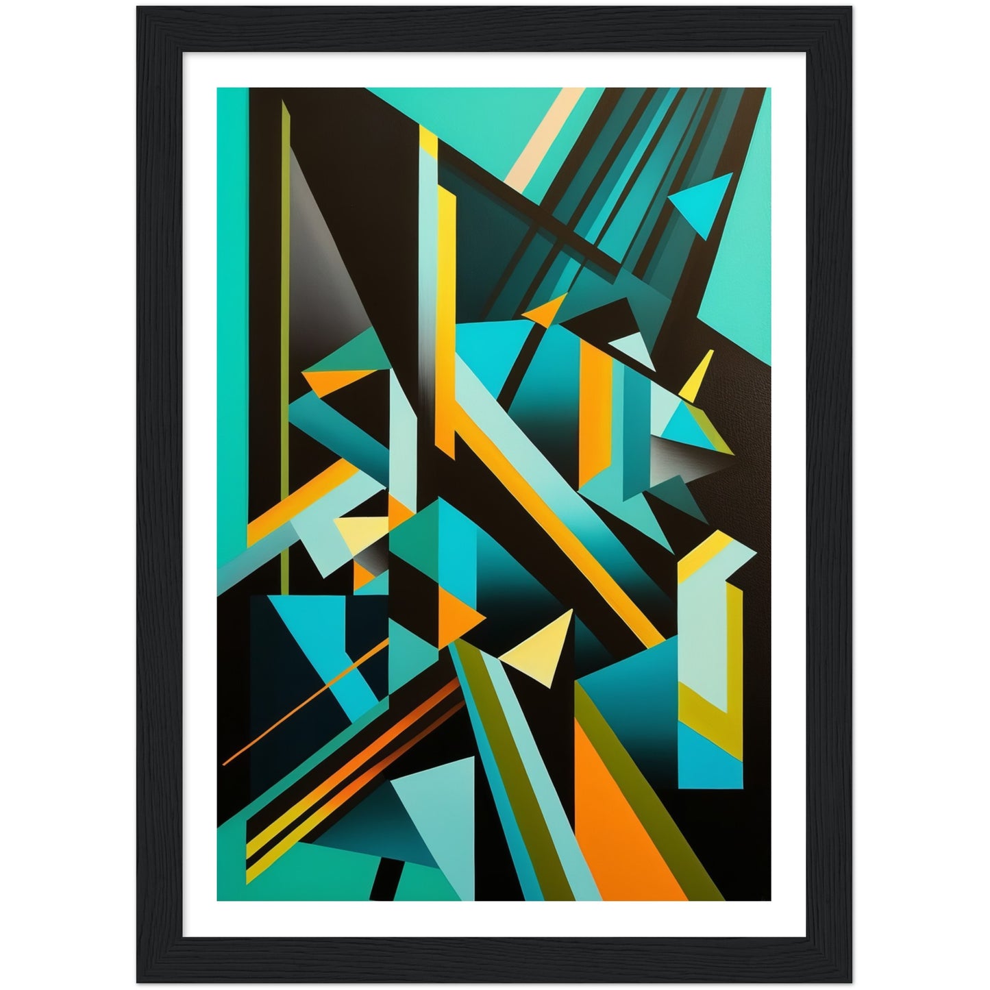 Turquoise Tango: Geometric Abstract Wall Art Print