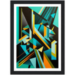 Load image into Gallery viewer, Turquoise Tango: Geometric Abstract Wall Art Print