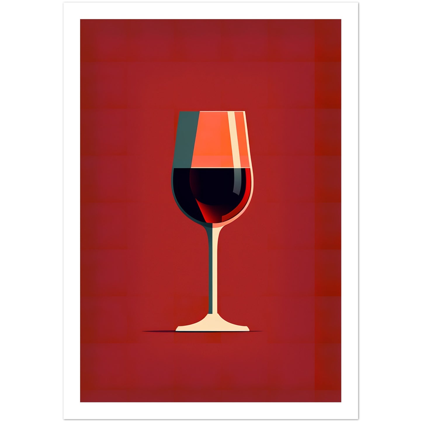 Red Wine Chic Minimalist Wine Glass Art