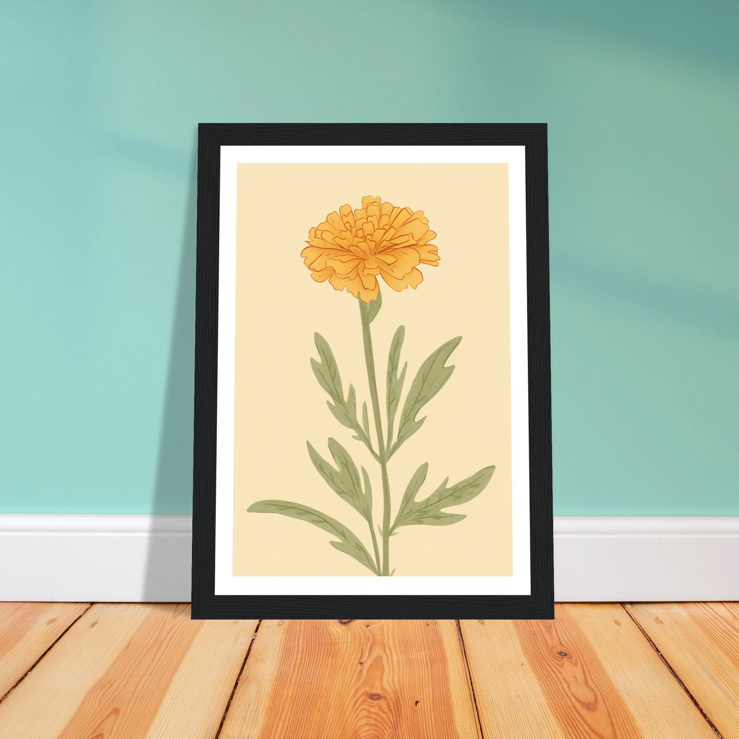 Marigold Flower Pastel Petals Wall Art Print