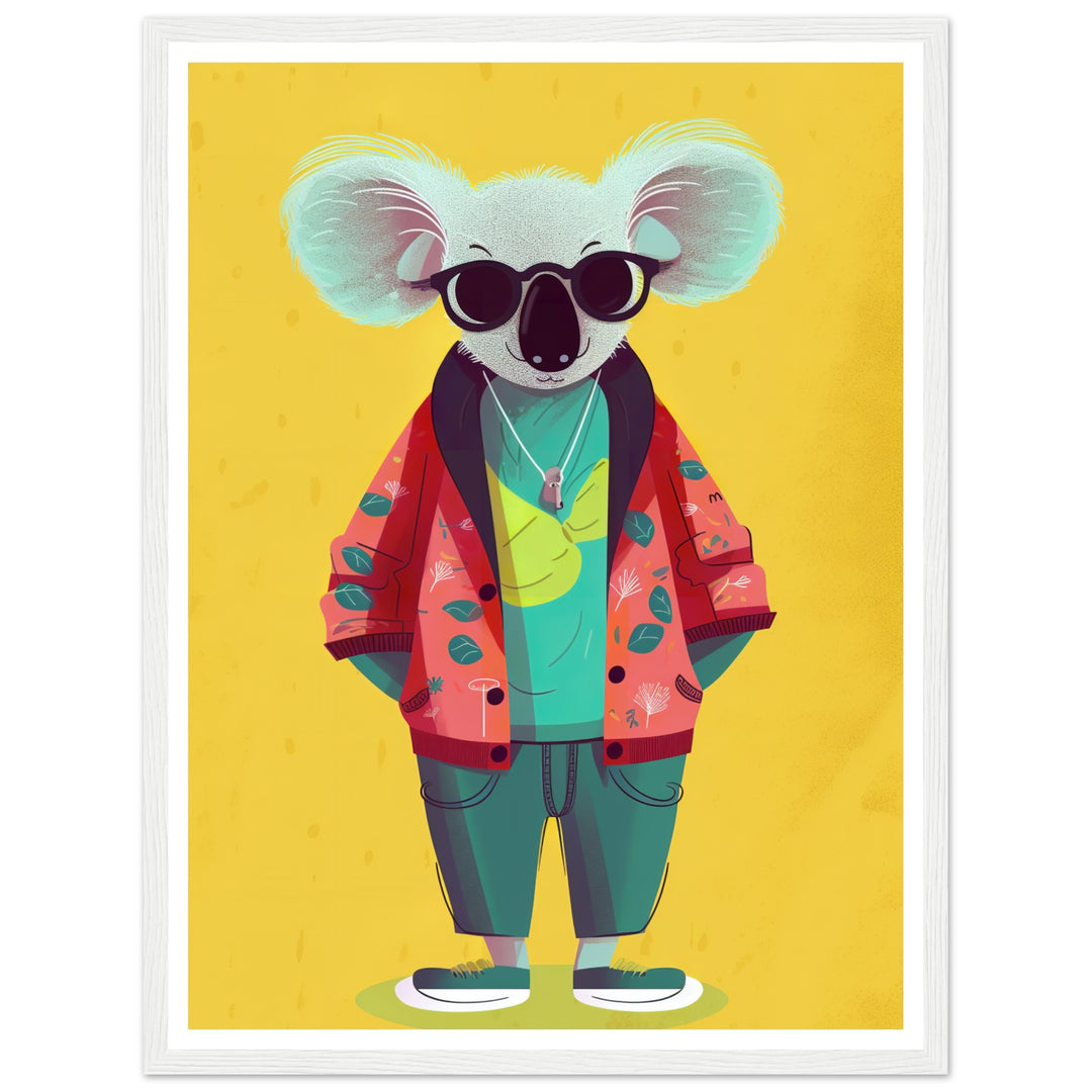 Trendy Koala Couture Illustration Wall Art Print