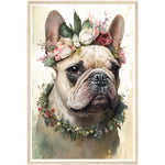 Load image into Gallery viewer, Flower Crown French Bulldog Regency Inspired Wall Art Print