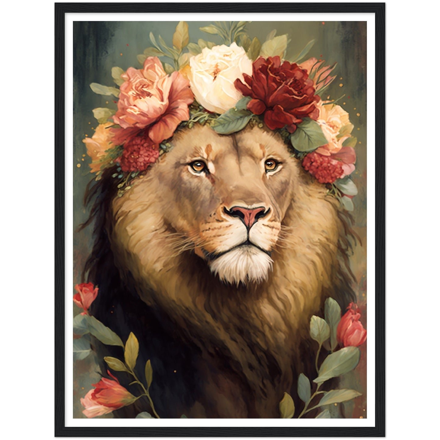 Regency Era Flower Crowned Majestic Lion