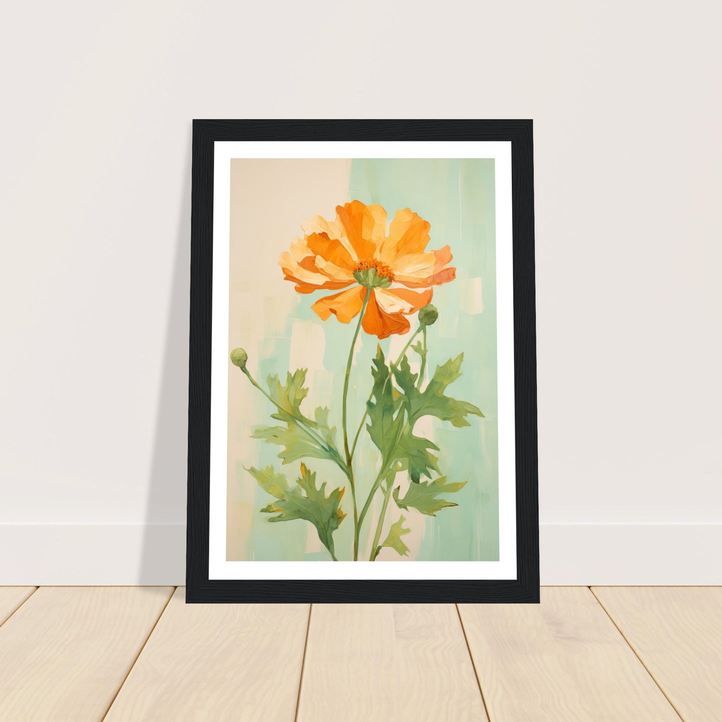 Marigold Flower in Soft Earthy Hues Wall Art Print