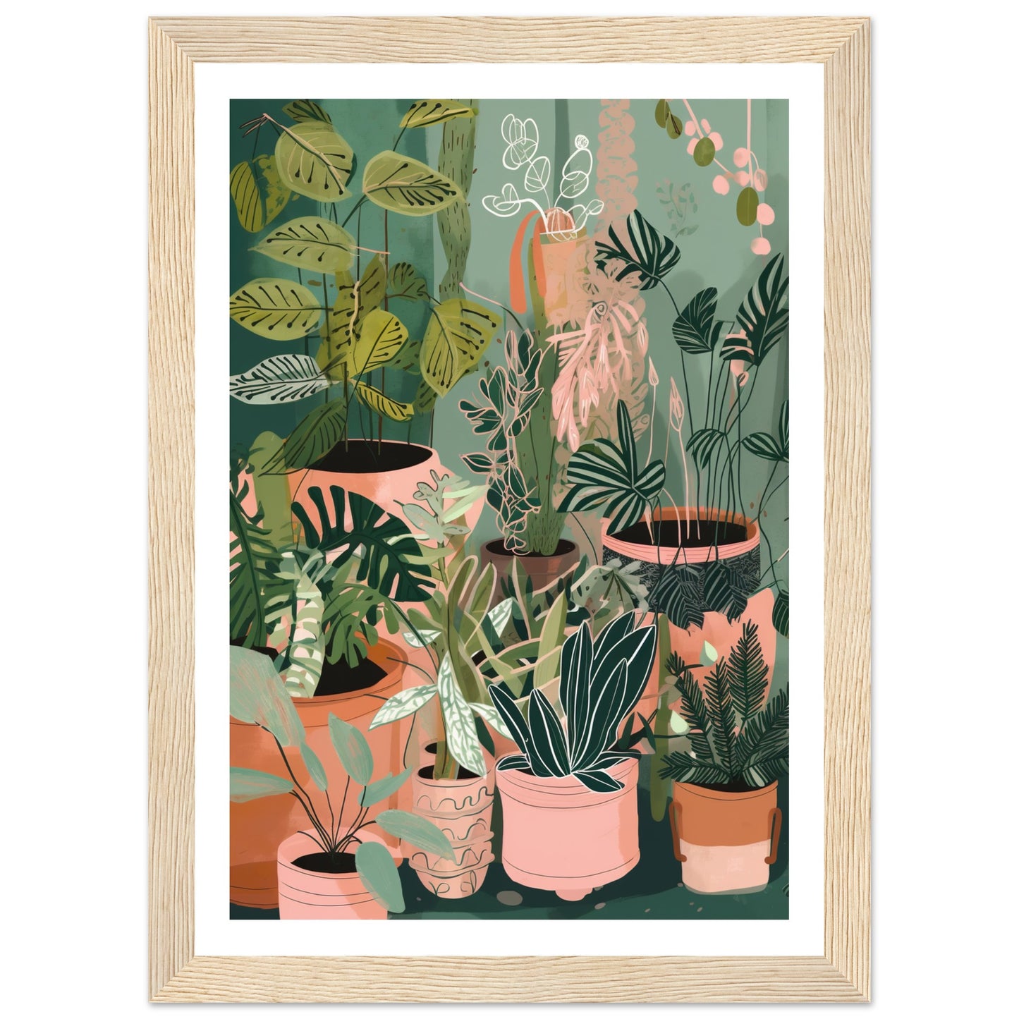 Potted House Plant Party Wall Art Print