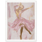 Fluid Ballet Dancer in Pink and Gold Wall Art Print