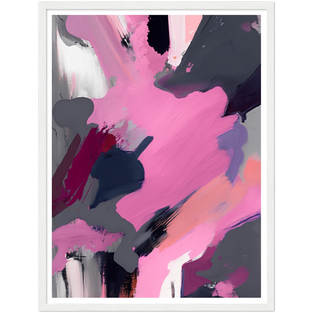 Nature's Emotive Pink Abstract Brushstrokes Wall Art Print