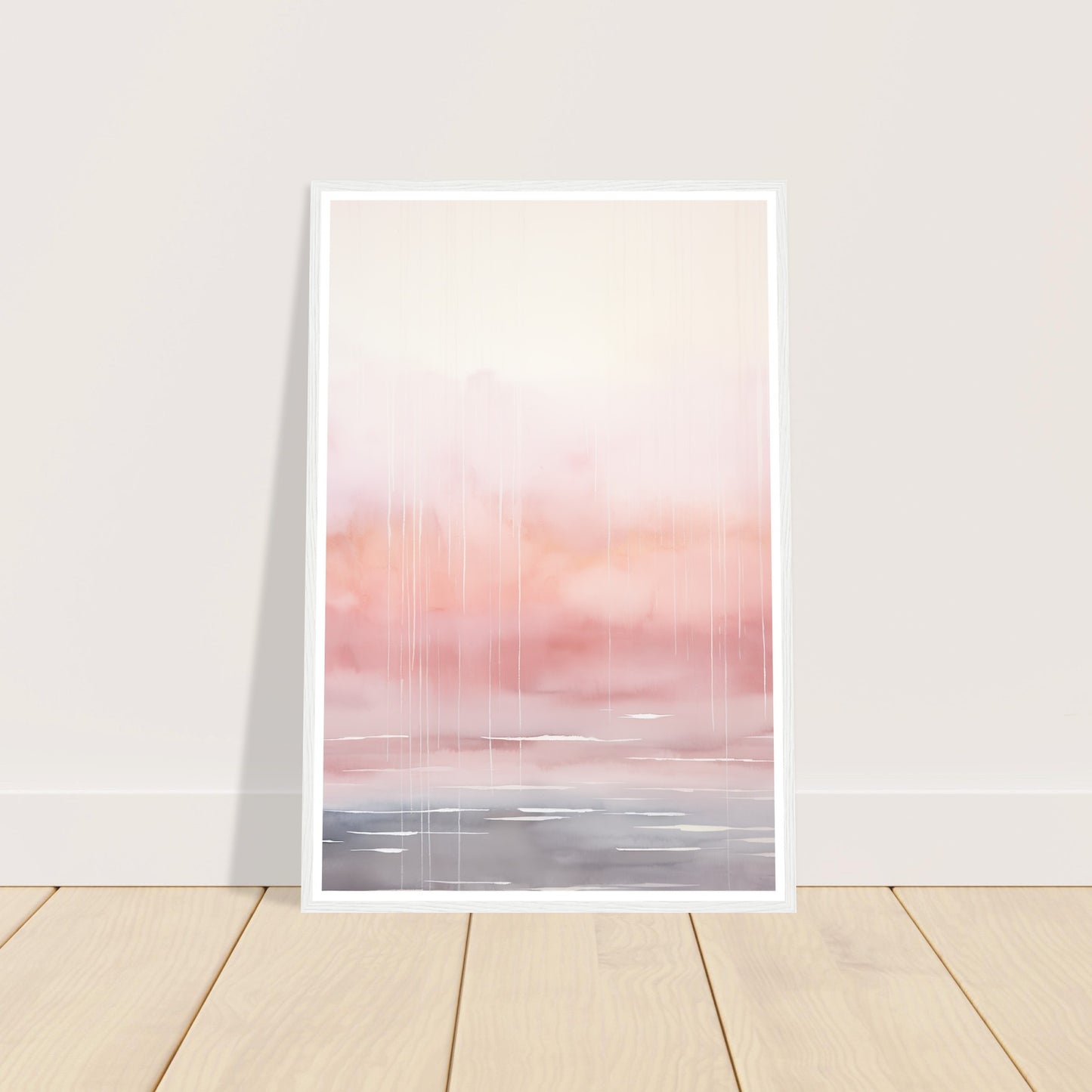 Minimalist Light Pink Tranquil Horizon Wall Art Print