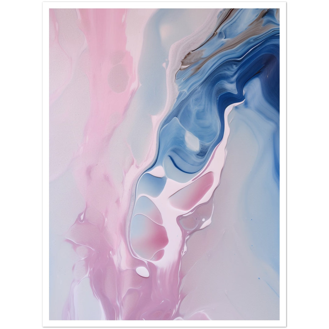 Whispering Pink and Blue Fluid Painting Wall Art Print