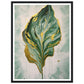 Fluid Melting Fiddle Leaf in Green and Gold Abstract Wall Art Print