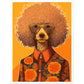 Poodle Chic Dog In Floral Shirt Wall Art Print