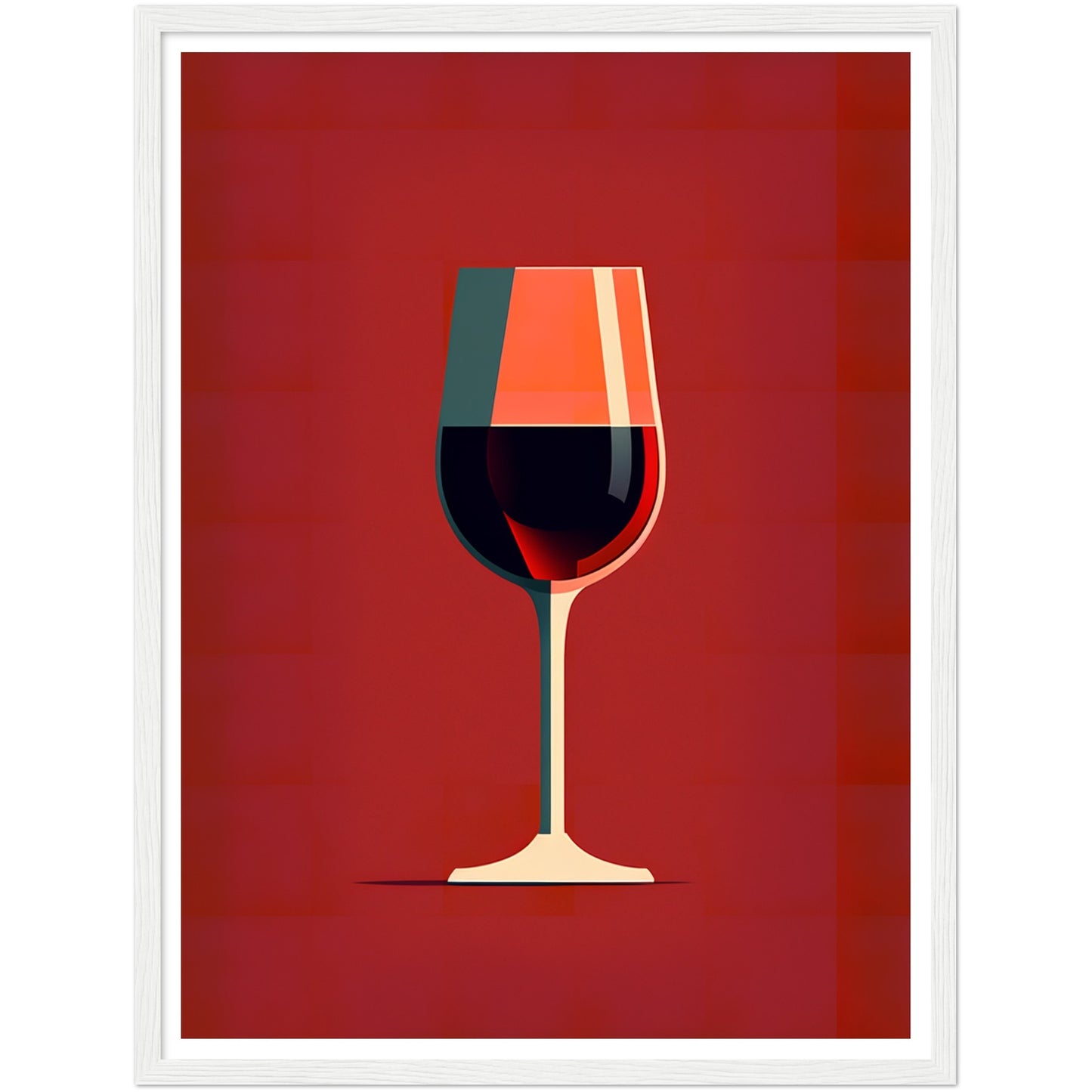 Red Wine Chic Minimalist Wine Glass Art