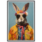 Whimsical Hippy Rabbit Flower Power Wall Art Print