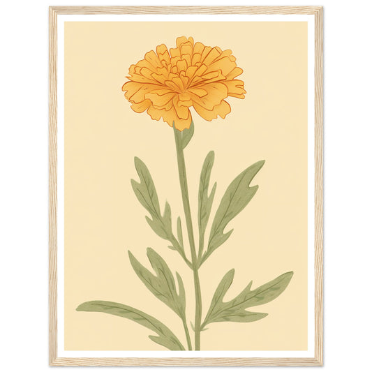 Marigold Flower Pastel Petals Wall Art Print