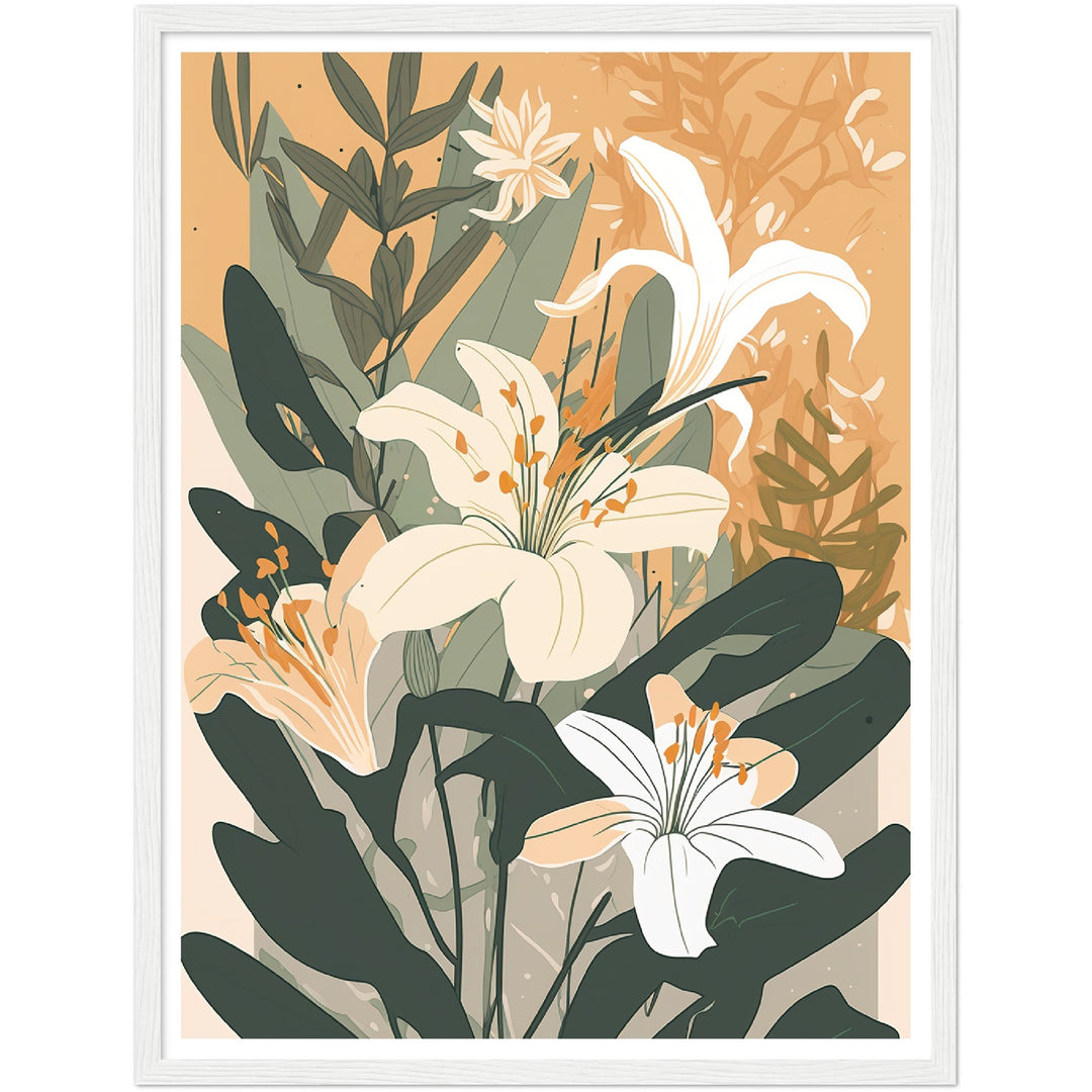 Delicate Lily Flower Bloom Wall Art Print
