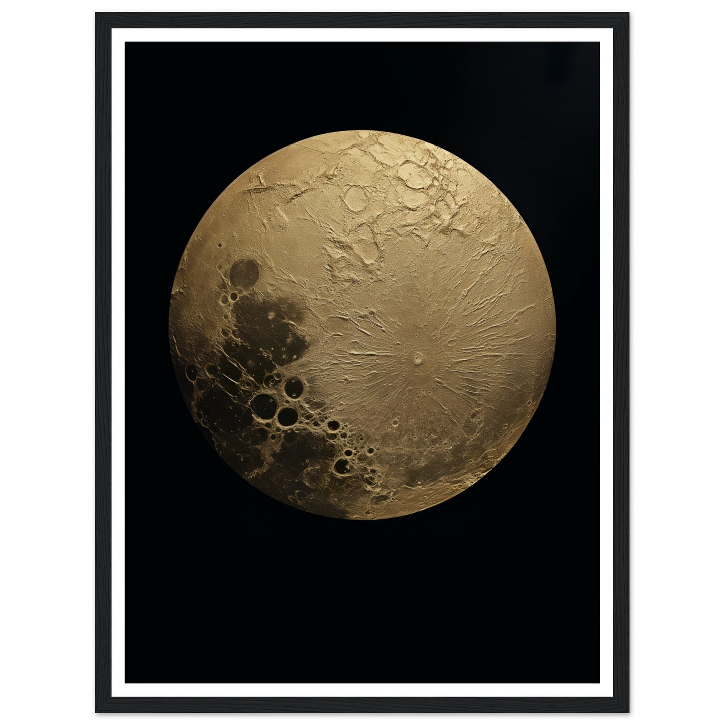 Full Moon Golden Textures Wall Art Print