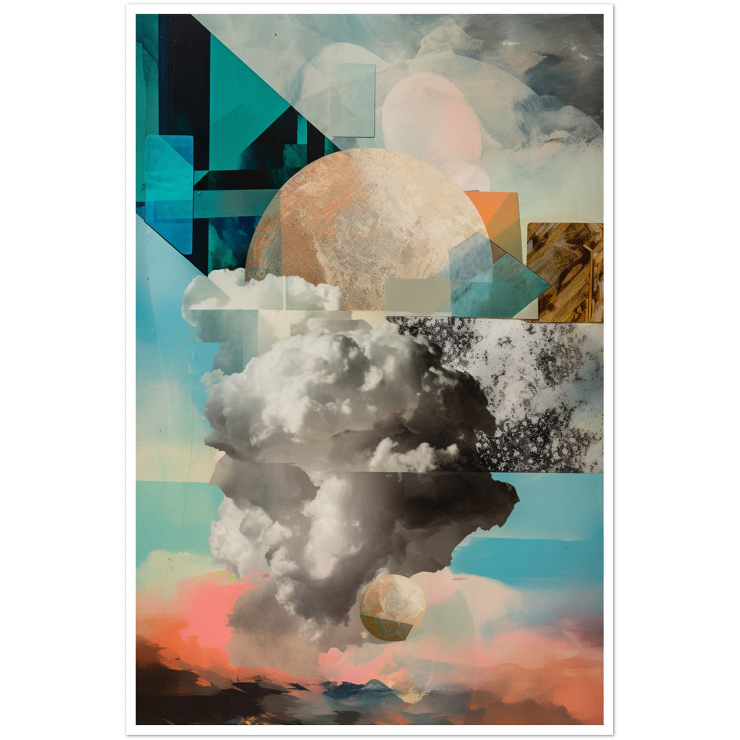 Celestial Cloud Collage Dreamscape Wall Art Print