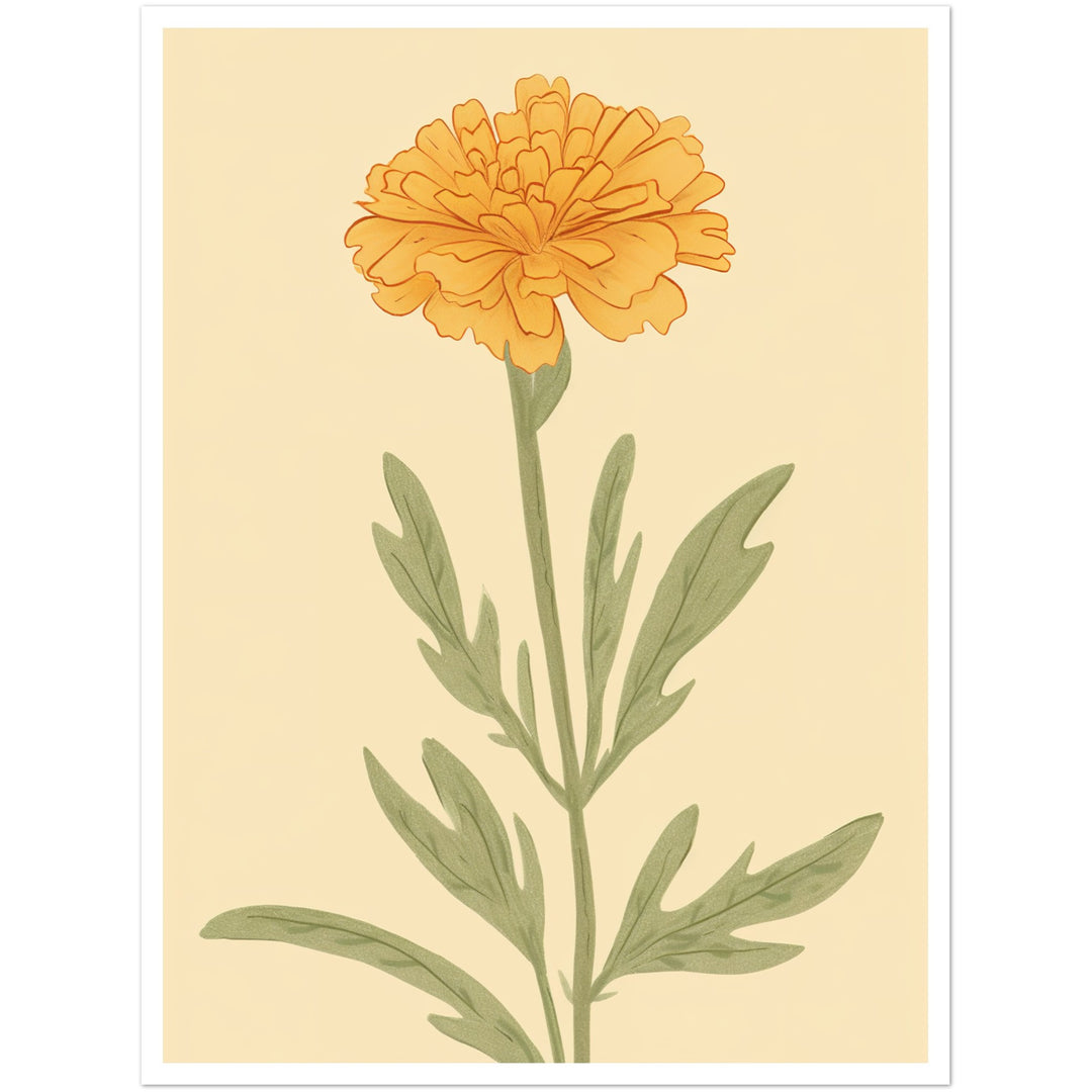 Marigold Flower Pastel Petals Wall Art Print