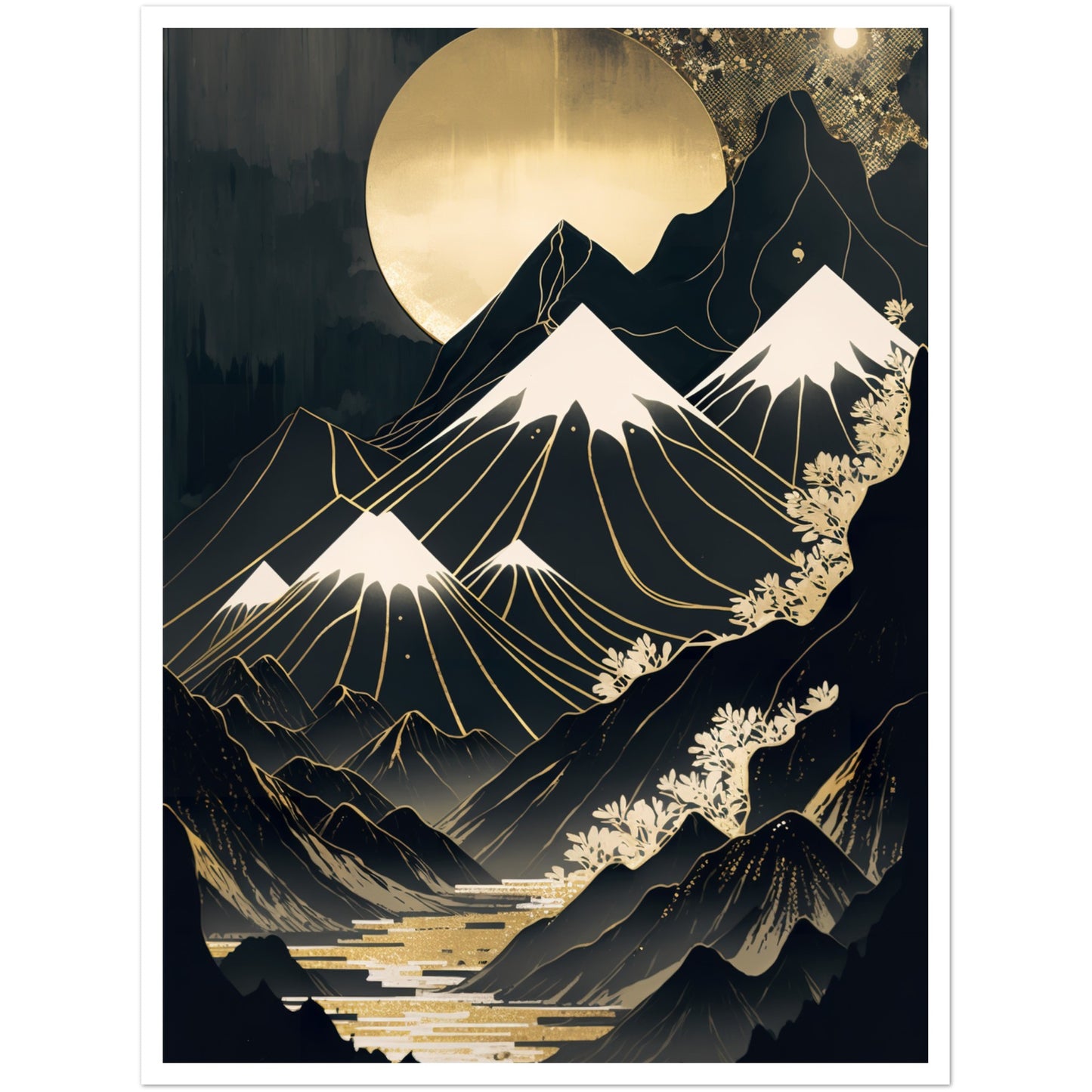 Shimmering Gold Dark Mountainous Vistas